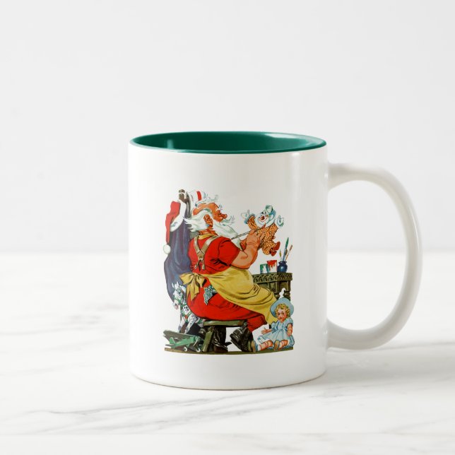 Santa at Work Two-Tone Coffee Mug (Right)