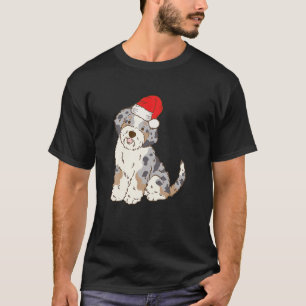 Santa Aussiedoodle Winter Christmas Dog Mom Holida T-Shirt