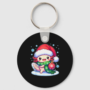 Santa Axolotl Funny Cute Xmas Funny Christmas  Keychain