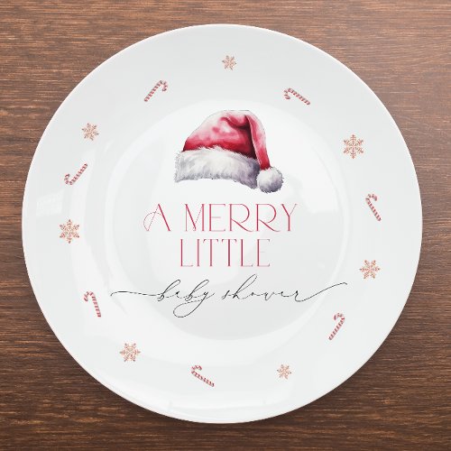 Santa Baby A Merry Little Baby Shower Paper Plates