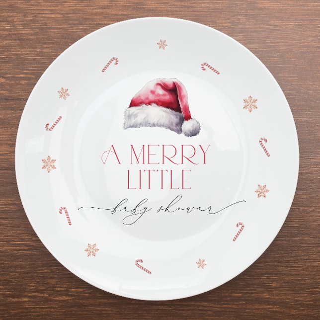 Santa Baby A Merry Little Baby Shower Paper Plates (Creator Uploaded)