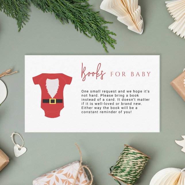 Santa Baby Baby Shower Christmas Book Request Card (Creator Uploaded)