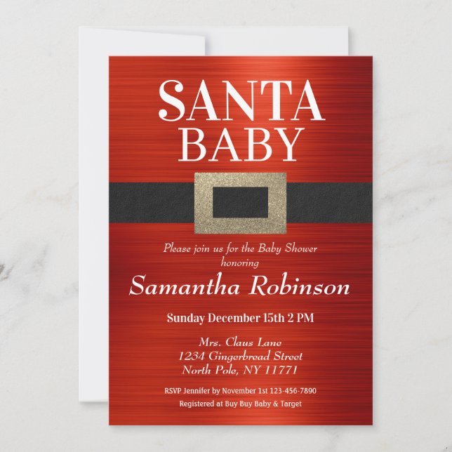 Santa Baby Baby Shower Christmas Gender Neutral  Invitation (Front)