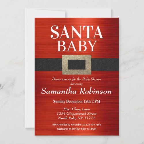 Santa Baby Baby Shower Christmas Gender Neutral  Invitation