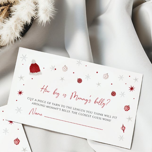 Santa Baby Baby Shower How Big is Mommy’s Belly Enclosure Card (Creator Uploaded)