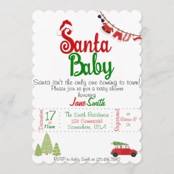 Santa Baby Baby Shower Invitation by Cardinal_Corner at Zazzle