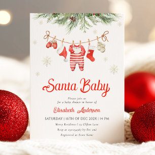 Santa Baby Baby Shower Invitation