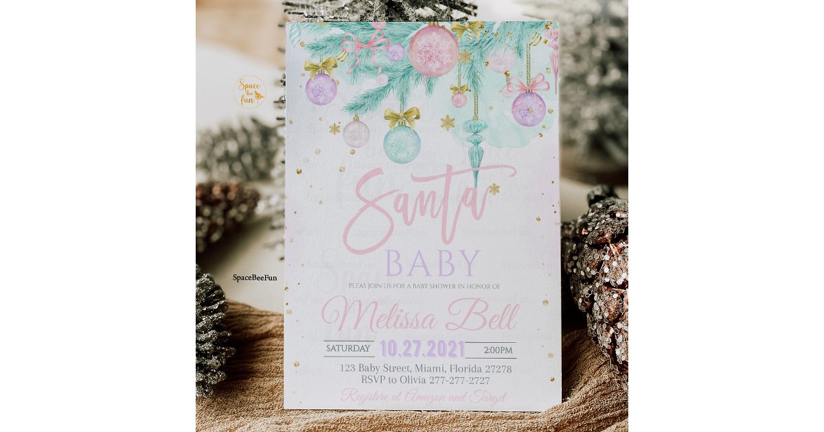 Santa Baby Baby Shower Invitation, Winter Santa Invitation | Zazzle
