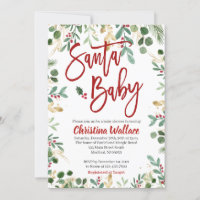 Santa Baby Baby Shower Invitations