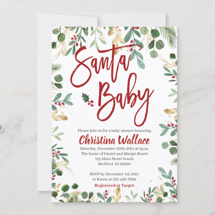 Santa Baby Baby Shower Invitations | Zazzle