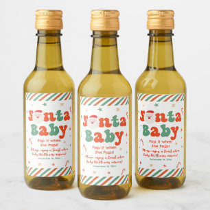 Santa Baby Baby Shower Wine Label