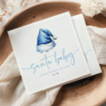 Santa Baby Blue Hat Christmas Holiday Baby Shower Napkins<br><div class="desc">This is a Santa Baby Blue Hat Christmas Holiday Baby Shower Paper Napkins!</div>
