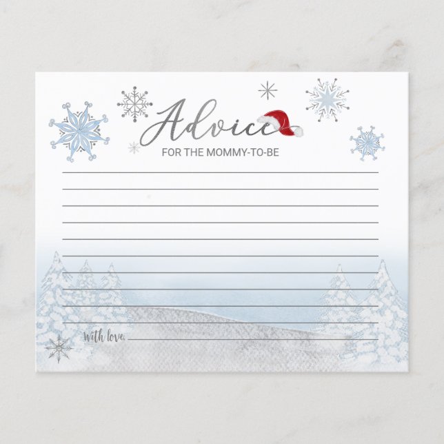 Santa Baby Budget Baby Shower Advice Cards (Front)