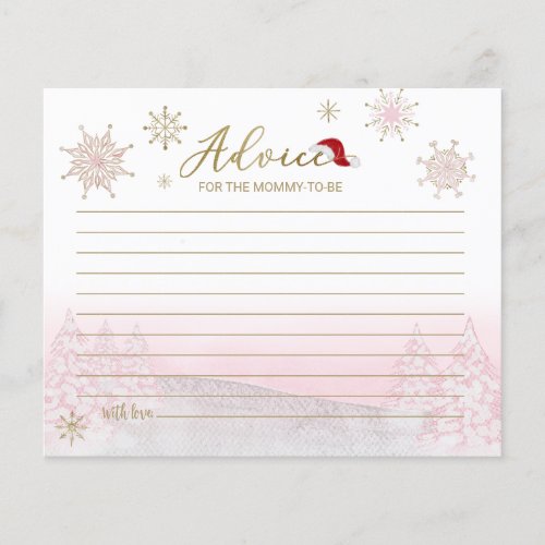 Santa Baby Budget Baby Shower Advice Cards