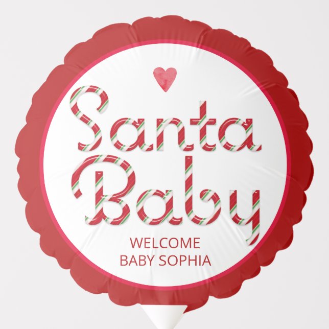 Santa Baby Candy Cane Baby Shower Balloon (Front)