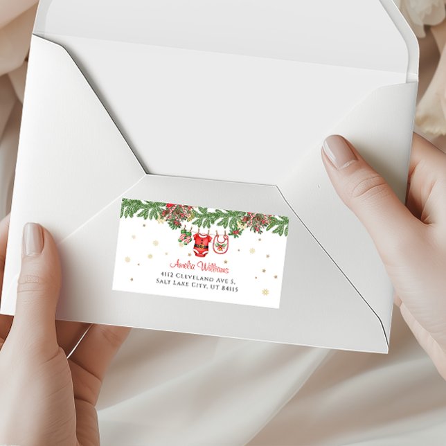 Santa Baby Christmas Address Design Label (Creator Uploaded)