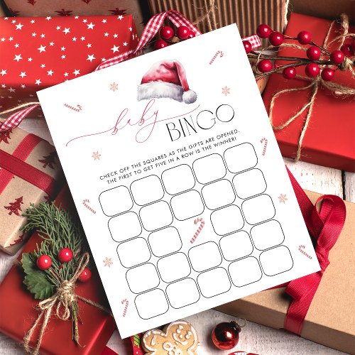 Santa Baby Christmas Baby Bingo Game Card