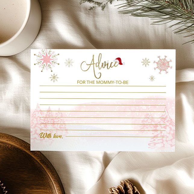 Santa Baby Christmas Baby Shower Advice Cards (Creator Uploaded)