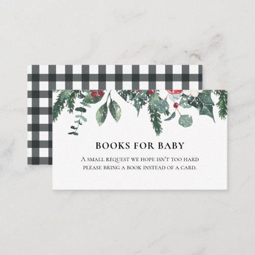 Santa Baby Christmas Baby Shower Book request Enclosure Card