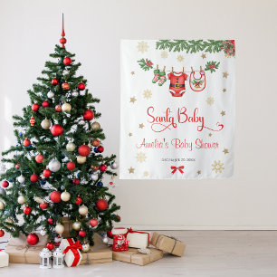 Santa Baby Christmas Baby Shower Celebration Tapestry