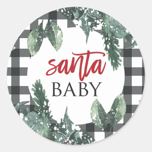 Santa Baby Christmas Baby Shower Classic Round Sticker