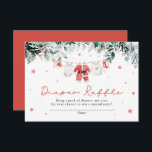 Santa Baby Christmas Baby Shower Diaper Raffle Enclosure Card<br><div class="desc">The Red Santa Baby Christmas Baby Clothes Baby Shower Diaper Raffle Enclosure Card is a fun and festive way to engage guests at your holiday-themed baby shower. Featuring a cozy red Christmas design with adorable baby clothes on a clothesline, this card invites guests to bring a pack of diapers for...</div>