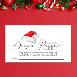Santa Baby Christmas Baby Shower Diaper Raffle Enclosure Card<br><div class="desc">A cute Christmas holiday season baby shower invitation enclosure card that features "Diaper Raffle" in an elegant script with a heart swash and a watercolor illustration of a red Santa Claus hat.  Personalize the diaper raffle request in simple typography.</div>