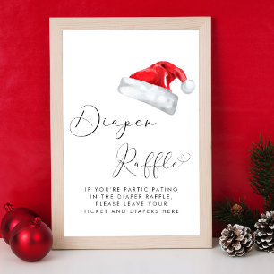 Santa Baby Christmas Baby Shower Diaper Raffle Poster
