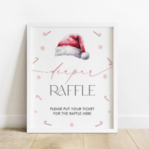 Santa Baby Christmas Baby Shower Diaper Raffle Poster