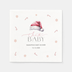 Santa Baby Christmas Baby Shower Dinner Napkins
