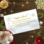 Santa Baby Christmas Baby Shower Display Shower En Enclosure Card<br><div class="desc">Adorable calligraphy with snowflakes,  winter-themed baby shower invitations. Easy to personalised with your details. Check the collection to find matching items as enclosure cards.</div>