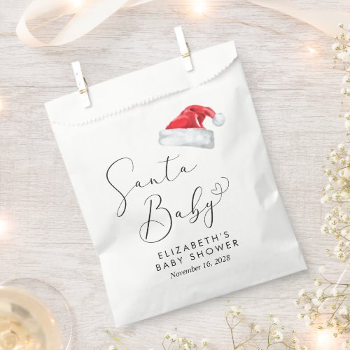 Santa Baby Christmas Baby Shower Favor Bag
