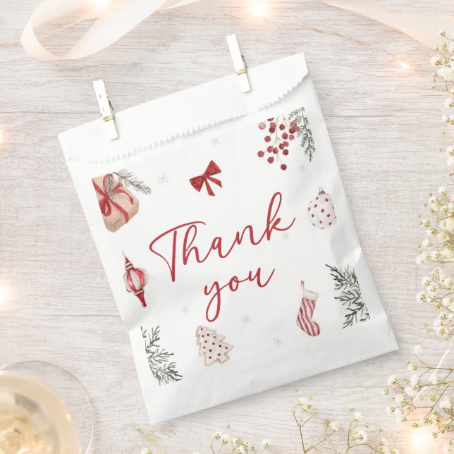 Santa Baby Christmas Baby Shower Favor Bag (Clipped)