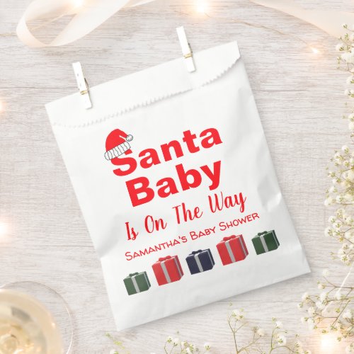 Santa Baby Christmas Baby Shower Favor Bag