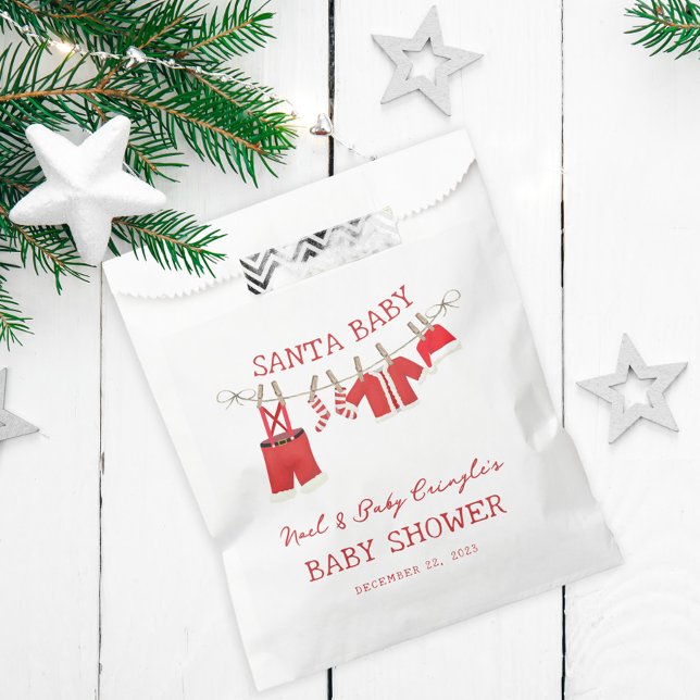 Santa Baby Christmas Baby Shower Favor Bag (Creator Uploaded)