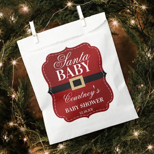 Santa Baby  Christmas Baby Shower Favor Bag