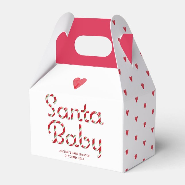 Santa Baby Christmas Baby Shower Favor Box (Back Side)