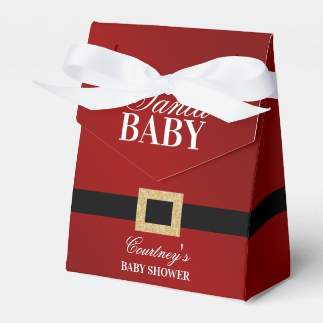 Santa Baby | Christmas Baby Shower Favor Boxes (Front Side)