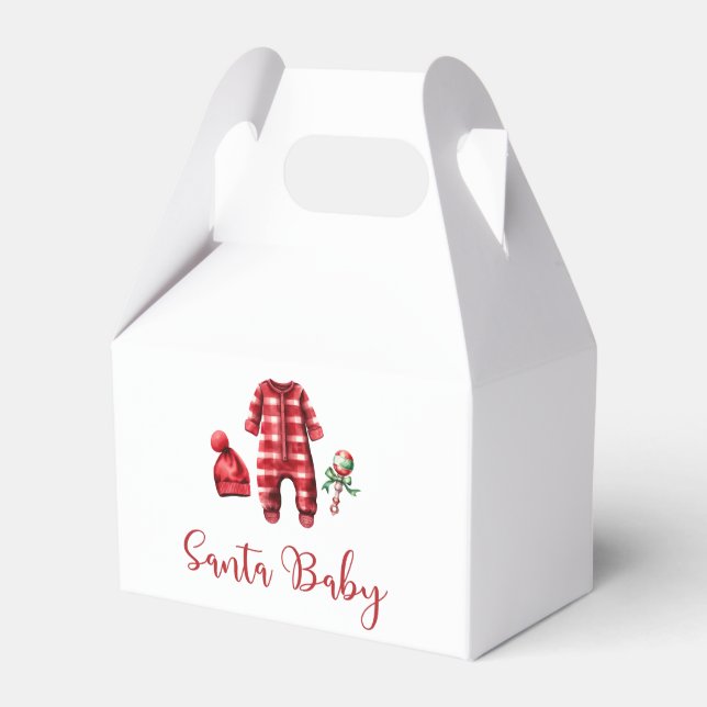 Santa Baby Christmas Baby Shower Favor Boxes (Front Side)