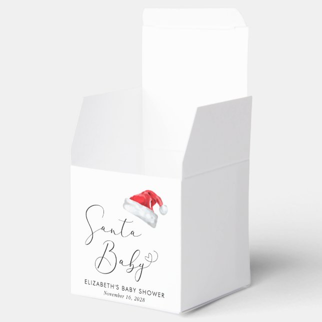 Santa Baby Christmas Baby Shower Favor Boxes (Opened)