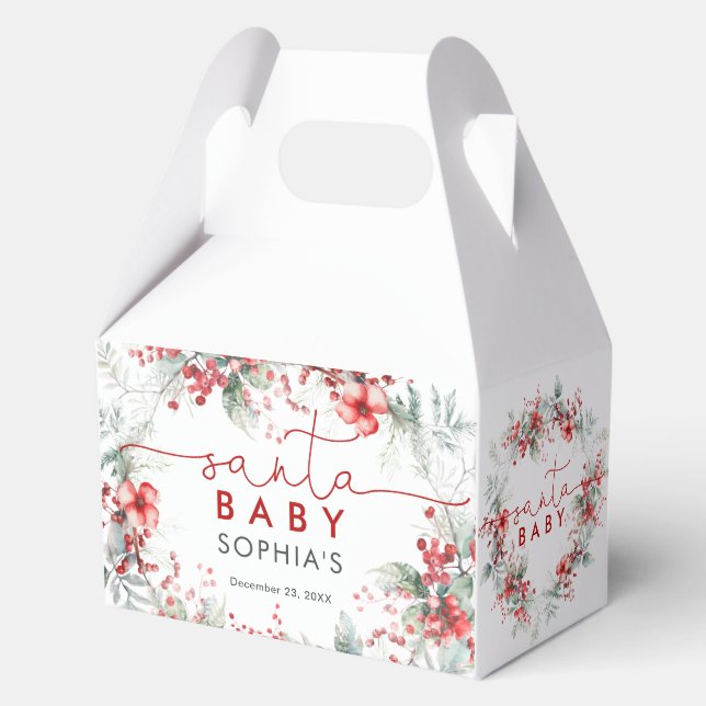 Santa Baby Christmas Baby Shower Favor Boxes (Front)