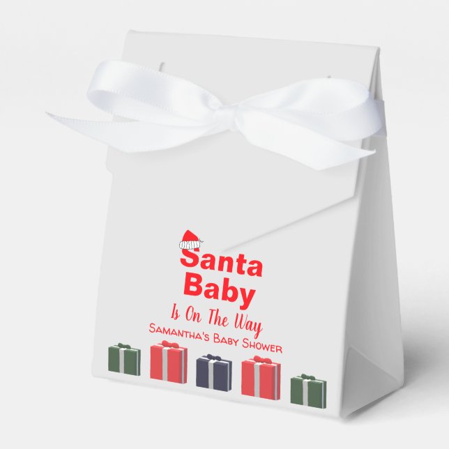 Santa Baby Christmas Baby Shower Favor Boxes (Front Side)