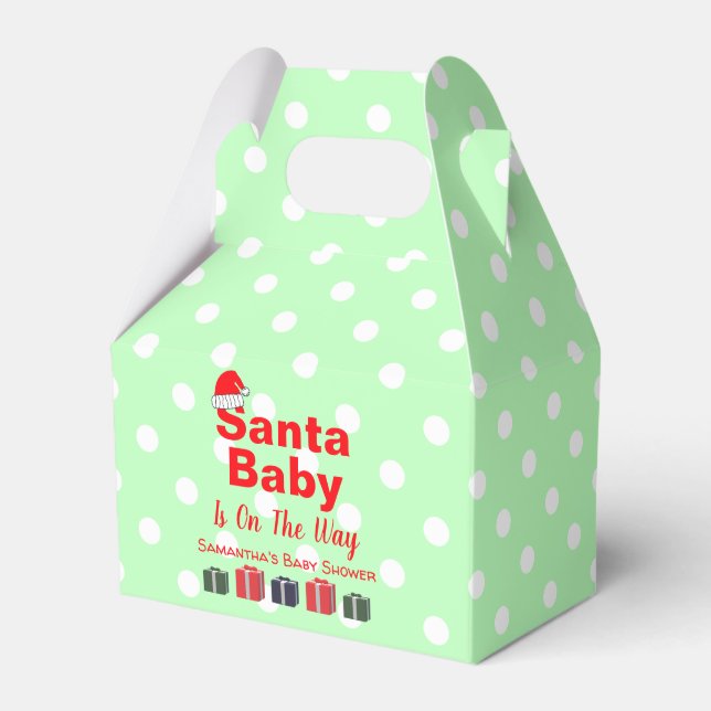 Santa Baby Christmas Baby Shower Favor Boxes (Front Side)