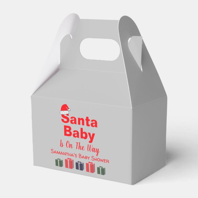 Santa Baby Christmas Baby Shower Favor Boxes (Front Side)