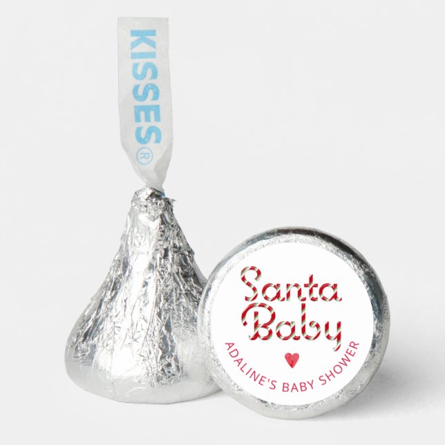 Santa Baby Christmas Baby Shower Favor Sticker (Front)