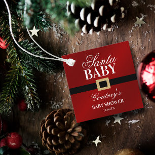 Santa Baby Christmas Baby Shower Favor Tags