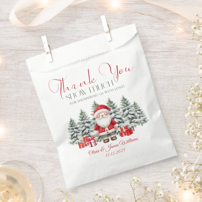 Santa Baby Christmas Baby Shower Gender Neutral Favor Bag (Clipped)