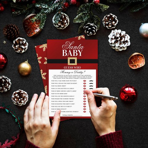 Santa Baby  Christmas Baby Shower Guess Who Game