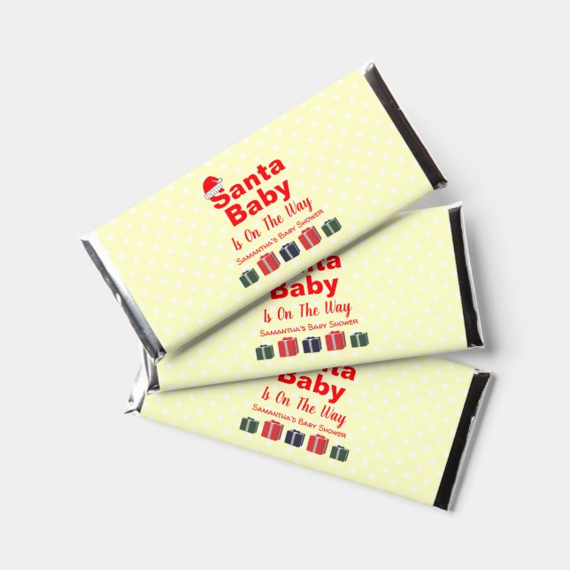 Santa Baby Christmas Baby Shower Hershey Bar Favors (Front)