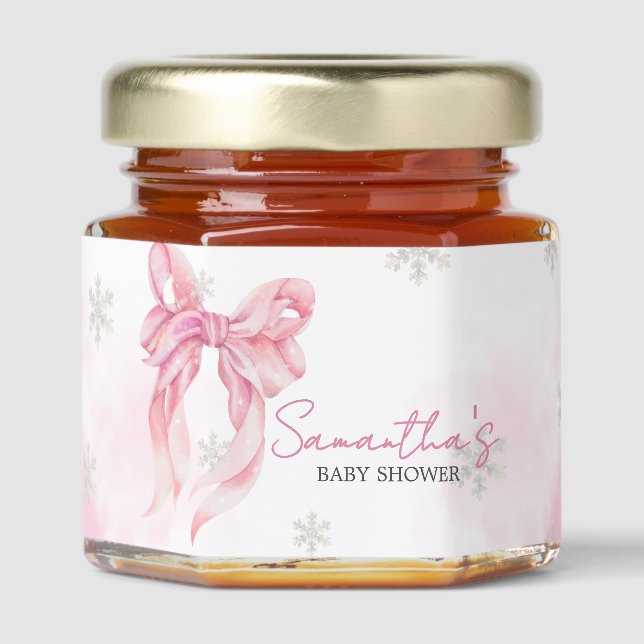 Santa Baby Christmas Baby Shower Honey Jar Favors (Front)